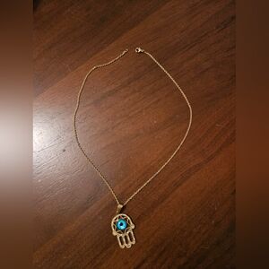 Gold Evil Eye Pendant Necklace